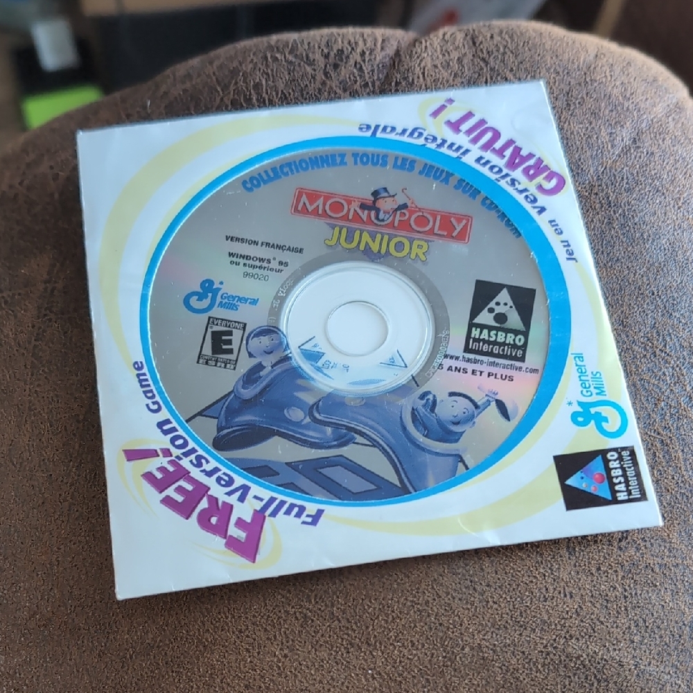 2$ Add On⭐ Monopoly Junior (French Version) Computer Game